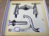 JADO Wall Mount Faucet, Antique Nickel, Cross Handles, New, 842/602/105