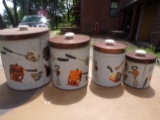 Vintage Metal 4 Canister Set, J.L. Clark