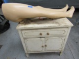Vintage Wood Cabinet and Mannikin Legs, Pick Up Only