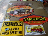 Lot of 6 Metal Auto/Hot Rod Signs