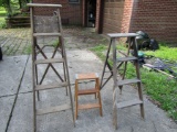 Lot of 3 Step Ladders and Step Stool