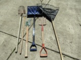 Lot of Garden Tools, Shovels, Rake