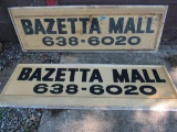 Lot of 2 Vintage Bazetta Mall Advertising Signs