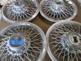 Lot of 4 Pontiac Chrome Wired Wheel Covers