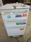 Metal File Cabinet on Wheels, 3 Drawer, with Contents