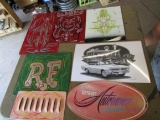 Lot of 7, Metal Art and Poster, 3-Signed