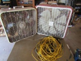 2 Box Fans and Extension Cords