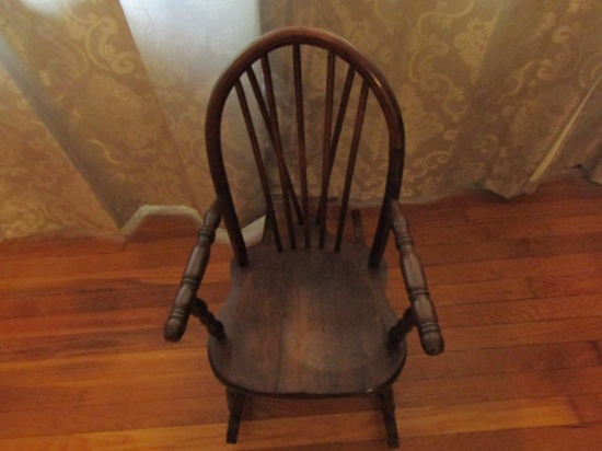 Wood Childs Rocking Chair, in Good Condition