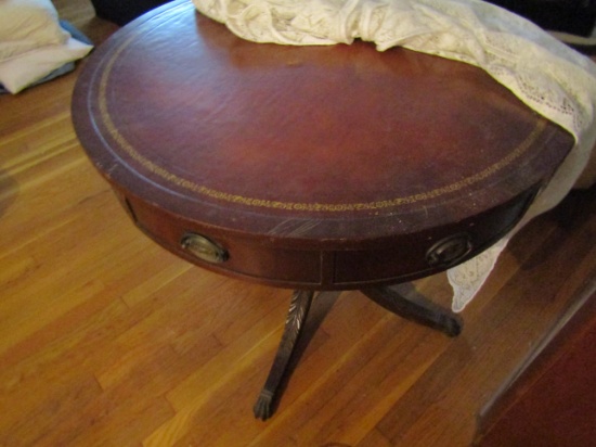 Vintage Mahogany Table with Cloth with Drawer