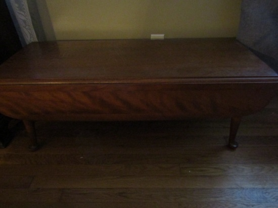 Vintage Wood Coffee Table, 44" Long, 16" Tall