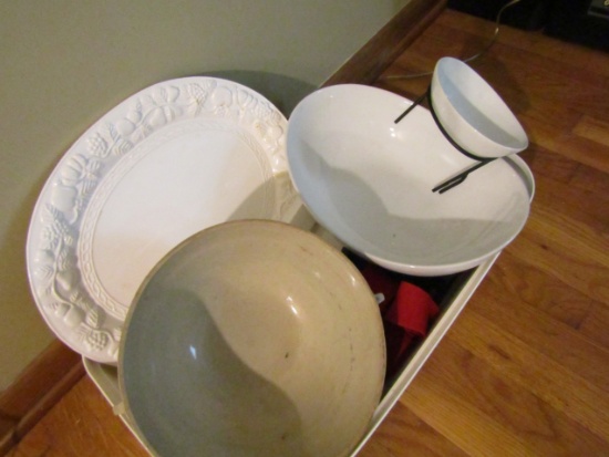 Stoneware, Platter, Wash Bowl with small Bowl