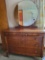 Antique Chest of Drawers on Casters with Mirror