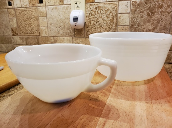 Lot of 2 Fire King Measuring Bowl and Mixing Bowl