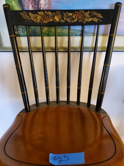 Vintage Chair, Black Spindle, Stamped Hitchcock