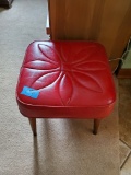 Mid Century Red Ottoman