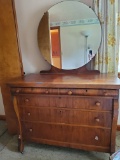 Antique Chest of Drawers on Casters with Mirror