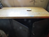 Metal Cabinet/Shop Bench, Wood Top, 2'x6'x33