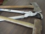 Lot of 3 Garden Tools, Groundwork Lopper, Ax, Sledge Hammer