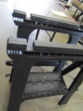 Lot of 2 Folding Saw Horse with Lower Tray