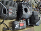 Lot of 5, Craftsman Cordless Drill, Light, 3 Chargers