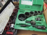 Lot of 2 Morse and Greenlee Hole Saw Kits in Case