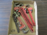 Lot of 5 Pipe Wrenches, Ridgid, Fuller
