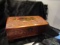 Antique/Vintage Carved Cedar Wood Hinged Jewelry/Trinket Box with Lock, 11