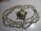 Vintage Triple Strand Necklace and Rhinestone Brooch