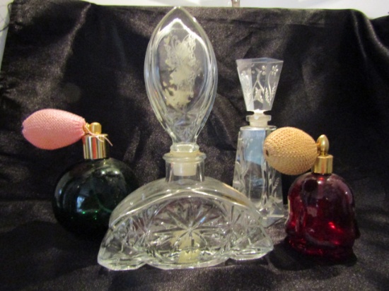 Lot of 4, Antique/Vintage Perfume Bottles