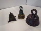Set of 3, Metal Bells, Engraved Home, New Year, Christmas