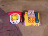lot of 2 Fisher Price Play Phones 1 Musical