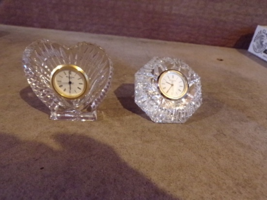 Lot of 2 WATERFORD CRYSTAL CLOCKS