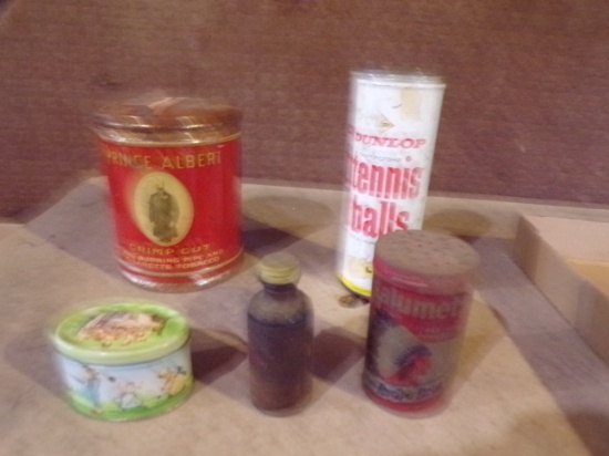 Vintage Tins and Bottle