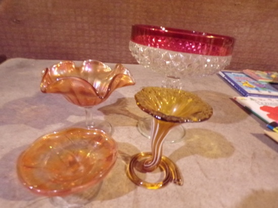 4 Decorative Glass Dishes