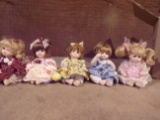 5 Poseable Porcelain Dolls BY McField INTERNATIONAL CO.