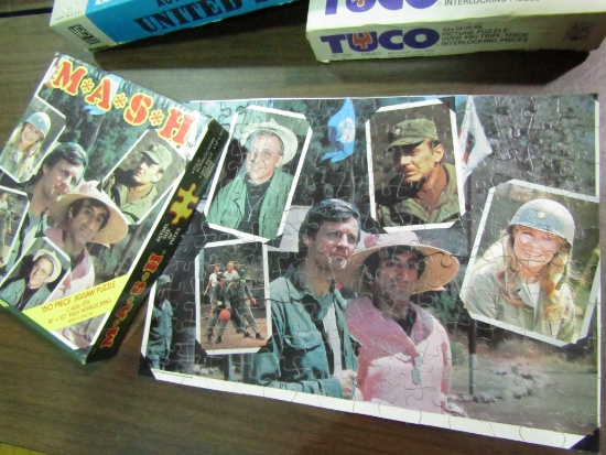 Vintage 1976 Mash Jig Saw Puzzle-Completeand 2 Other Puzzles, Original Boxes