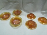 Lot of 6 Carnival Glass Berry Dishes