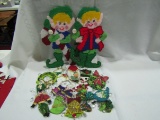 Vintage Christmas Ornaments, Felt, Sequence, Celloid