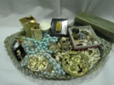 Vintage Mirror Vanity Tray and Jewelry