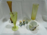 Vintage Vases, 1- Uranium, German Mug, Ardalt Tea Cup, Japan Salt and Pepper Shakers