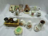 Vintage Glassware, Salt and Pepper Shakers, Vanity Set