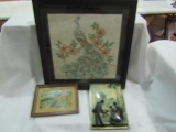 Vintage Needlepoint and Reverse Painting