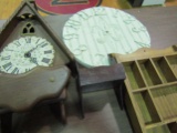Vintage Clock and Face, Wood Shelf