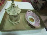 Royal  Heidelberg Hand Painted Bowl, Bavaria and Ardalt Music Box, Japan
