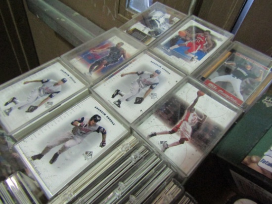 Sports Cards in Cases, Baseball and Basketball