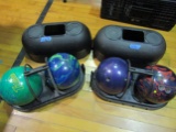 Lot of 4, Bowling Balls in Carry Cases, used in Championship Matches