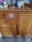 Vintage Wood Dresser, 5 Drawer and Wardrobe Section, 41 x 37 x 16