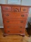 Vintage Dresser, 5 Drawer, Dovetail, Cherry Look, 47 x 34 x 21