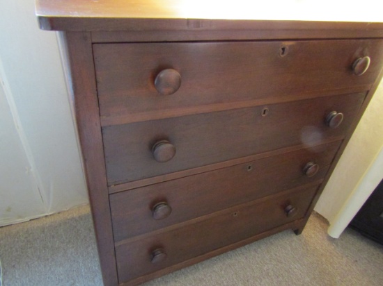 Antique/Vintage 4 Drawer Dresser, 36 x 35 x 18, Lamp Not Included