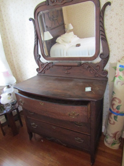 Antique Krug Bros & Co., Dresser with Mirror, #530